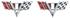 Emblem, Fender, 1964-67 Chevelle/El Camino, V Flags, Pair