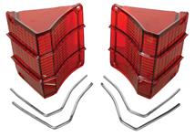 Lens, Tail Lamp, 1967 El Camino/Chevelle Wagon, w/Chrome Trim