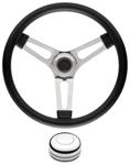 Steering Wheel Kit, 59-69 GM, Symm. Foam, 1.5, Tall Cap, Plain, Polished