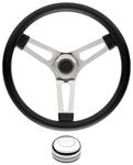 Steering Wheel Kit, 69-89 GM, Symm. Foam, 1.5, Tall Cap, Plain, Polished