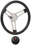 Steering Wheel Kit, 59-68 Pontiac, Symm. Foam, 3.25, Tall Cap, Arrowhead, Black
