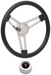 Steering Wheel Kit, 59-68 Pontiac, Sym Foam, 3.25, Hi Rise Cap, Arrwhd, Polished