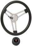 Steering Wheel Kit, 59-68 Pontiac, Sym Foam, 3.25, Hi Rise Cap, Arrowhead, Black