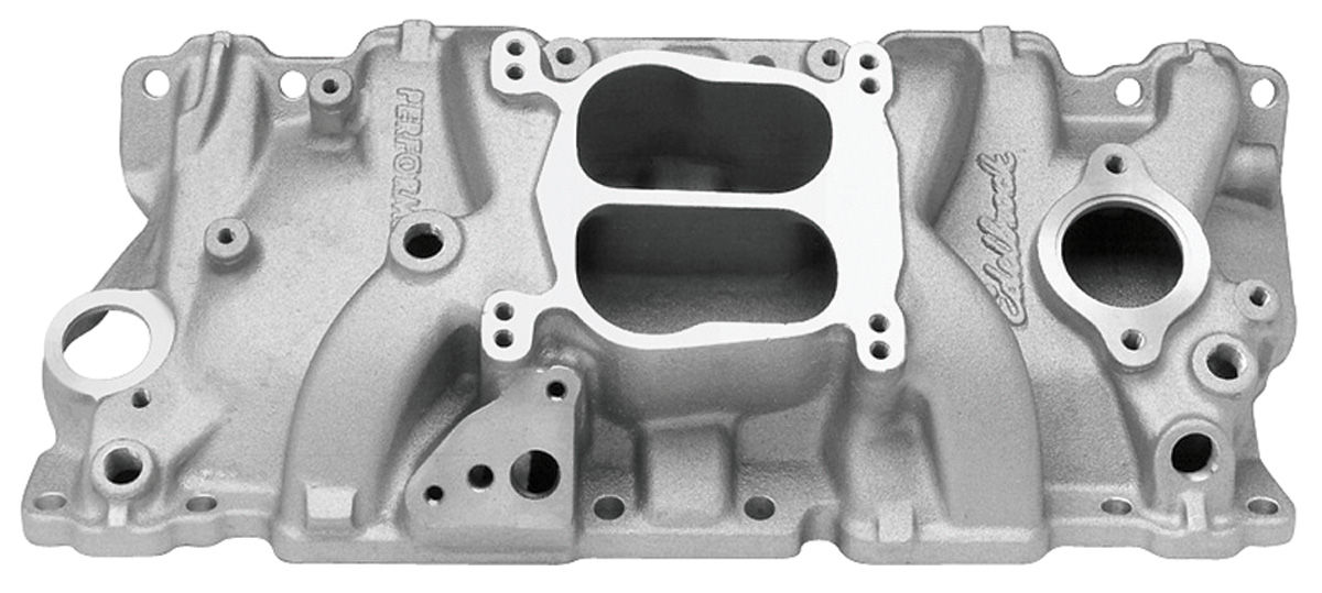 Intake Manifold, Edelbrock, SB Chevy, Performer, W/ EGR