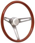 Steering Wheel Kit, 59-69 GM, Retro Wood, Tall Cap, Plain, Polished