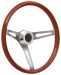 Steering Wheel Kit, 59-69 GM, Retro Wood, Hi Rise Cap, Plain, Black