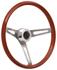 Steering Wheel Kit, 69-89 GM, Retro Wood, Hi Rise Cap, Plain, Black