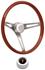Steering Wheel Kit, 69-77 Pontiac, Retro Wood, Hi Rise Cap, Arrowhead, Polished