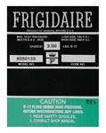 Decal, AC Compressor, 1966 Chevelle/El Camino, Frigidaire, GM # 6550133