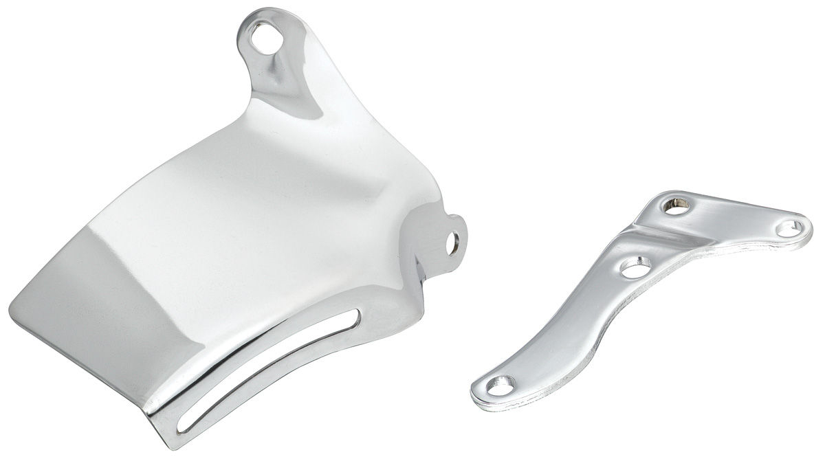 Brackets, Alternator, 197687 SB Chevy, Upper/Lower, Chrome
