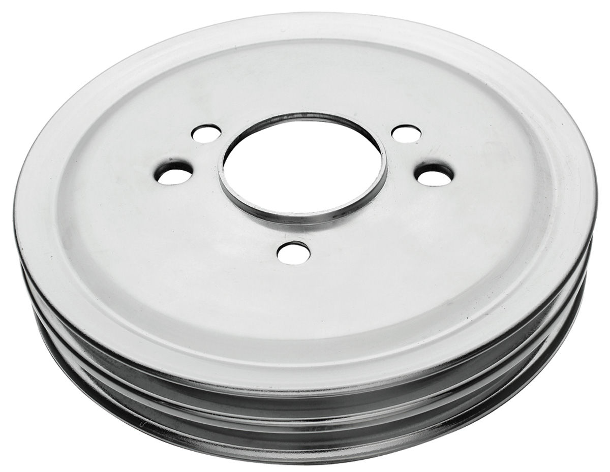 Pulley, Crankshaft, 196568 Big Block Chevrolet, Chrome, Double Groove