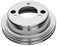 Pulley, Crankshaft, 1964-68 Big Block Chevy, Chrome, Add-On For Power Steering
