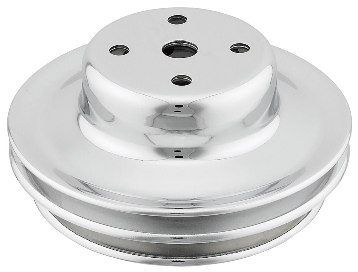 Pulley, Water Pump, BB Chevy, Double Groove, Chrome
