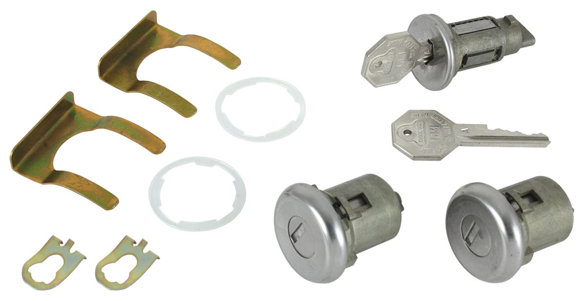 Lock Set, Ignition/Doors, 196667 GM, w/ Original Keys