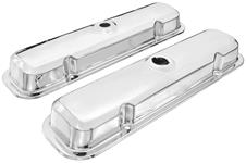 Valve Covers, 1967-74 Pontiac, Chrome, Without Drippers