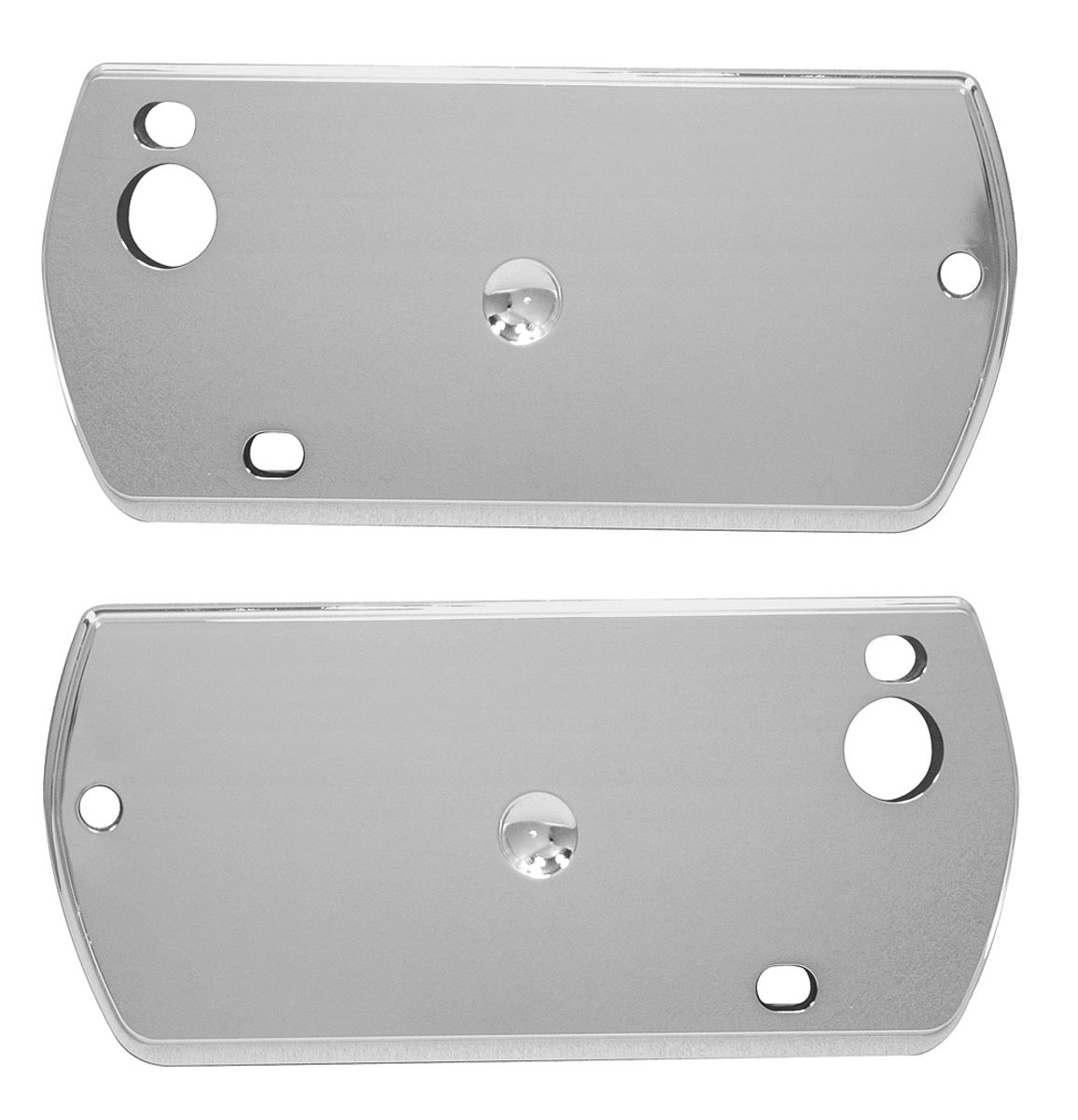 1970 Chevelle Front Armrest Bases COMPLETE Also Includes Chrome Backing Plates