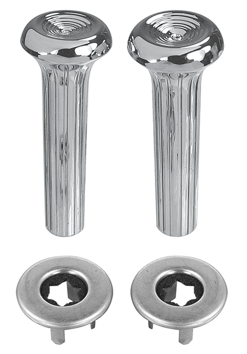 Knob, Ferrule Door Lock (Ribbed) Kit 196888, Chrome