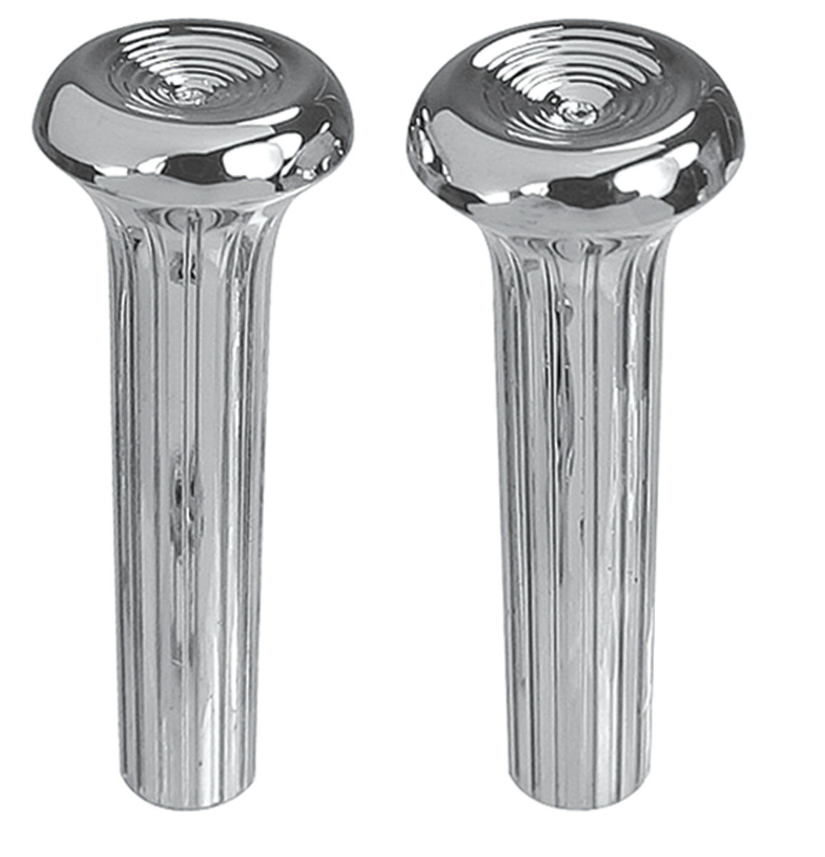 RESTOPARTS Knobs, Door Lock, 196888 Chrome, Ribbed, Pair