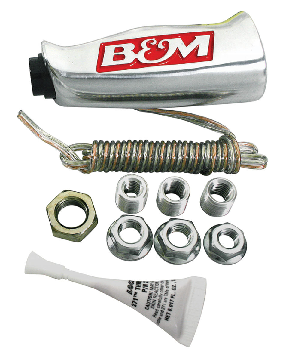 Handle, 6188 GM, Shifter, B&M, Brushed Aluminum, With Button