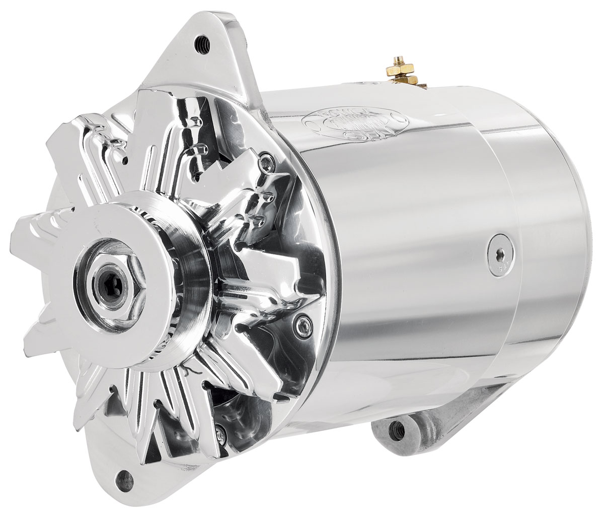 Powermaster Alternator, PowerGen, 195462 GM Car, Polished, Short