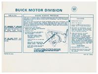 Sleeve, Engine Starting Instructions, 1975-76 Riviera, On Sun Visor, GM# 1246263