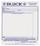 Sticker, 63-64 Buick, Window, New Vehicle Price
