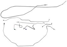 Brake Lines, Front/Rear, 1970 Riviera, Power Drum, 7 Lines