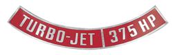 Decal, Air Cleaner, 1964-77 Chevelle & El Camino & Monte Carlo, Turbo-Jet 375HP