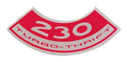 Decal, Air Cleaner, 1964-77 Chevelle & El Camino & Monte Carlo, 230 Turbo-Thrift