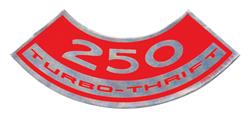 Decal, Air Cleaner, 1964-77 Chevelle & El Camino & Monte Carlo, 250 Turbo-Thrift