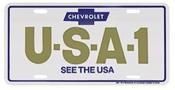 License Plate, USA-1 w/See the USA