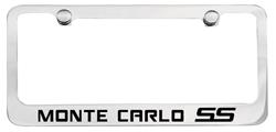 License Plate Frame, Designer, 1970-77 Monte Carlo Block w/ Black SS