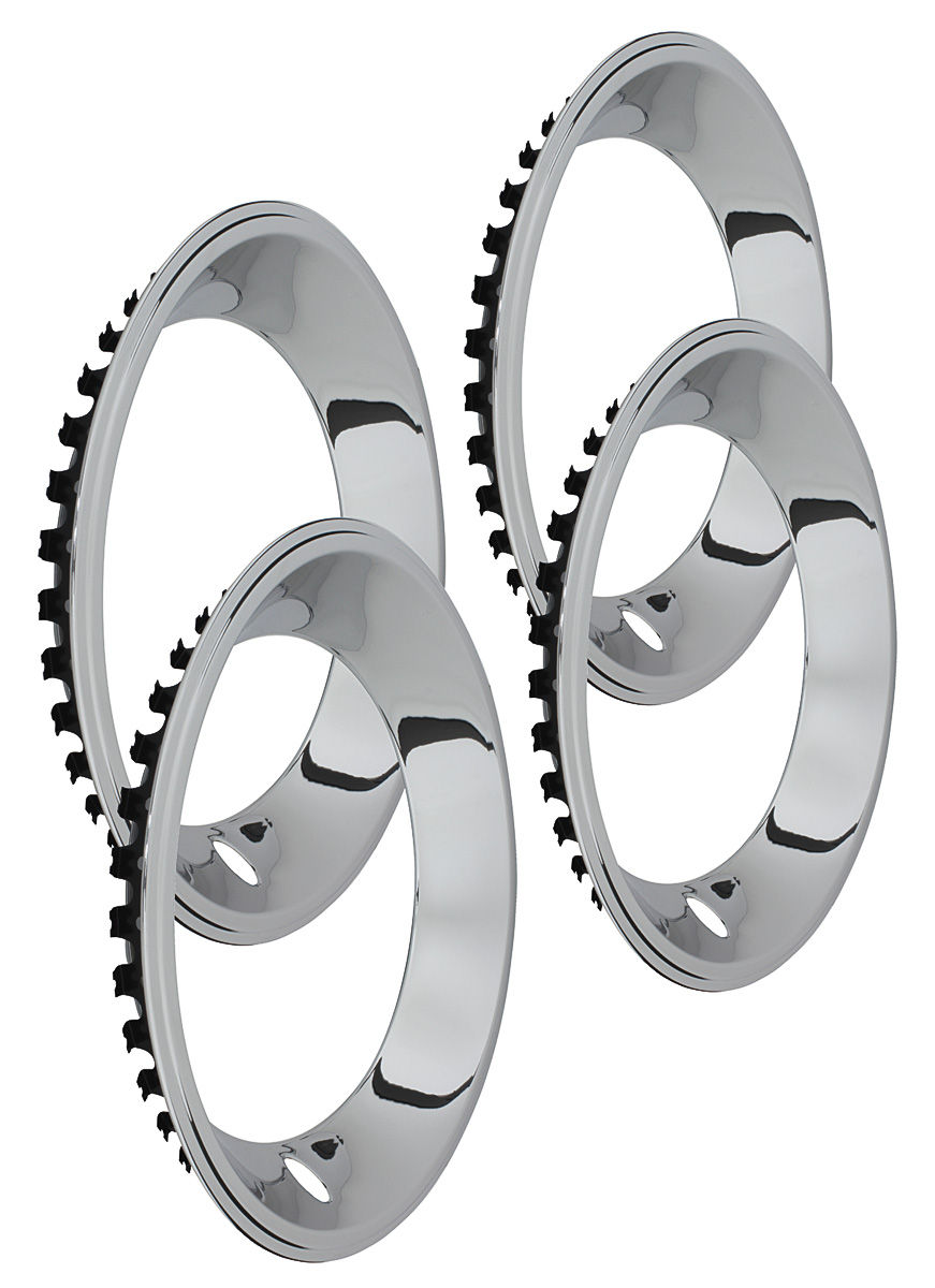 Chromed Stainless Steel, Ecklers Premier Quality Products 25-178512 Corvette Rally Wheel Trim Rings 
