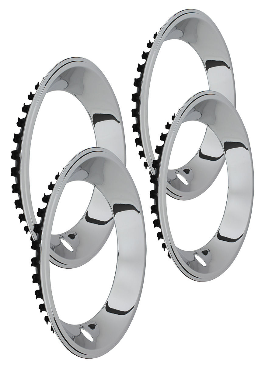 thumbnail image 2 of Set Of 4 Stainless Steel Trim Rings For 15" Chevy Rally Wheels | Polished Finish | Car Wash Safe 2 of 6