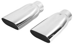 Exhaust Tips, Oval, 69-72/78-88 Chevrolet SS, Chrome 2-1/2"