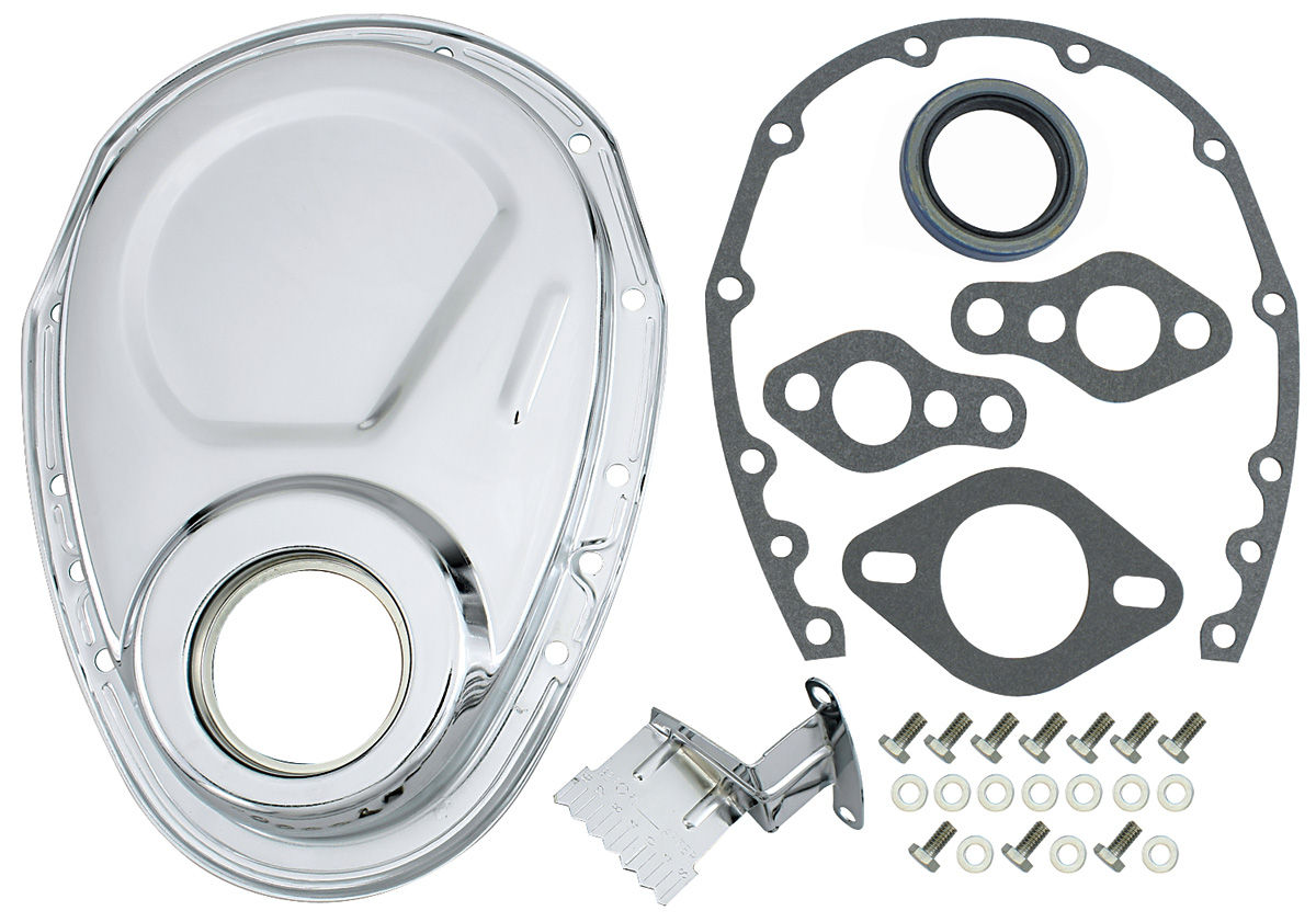 Trans Dapt Timing Cover, Chrome, SB Chevrolet