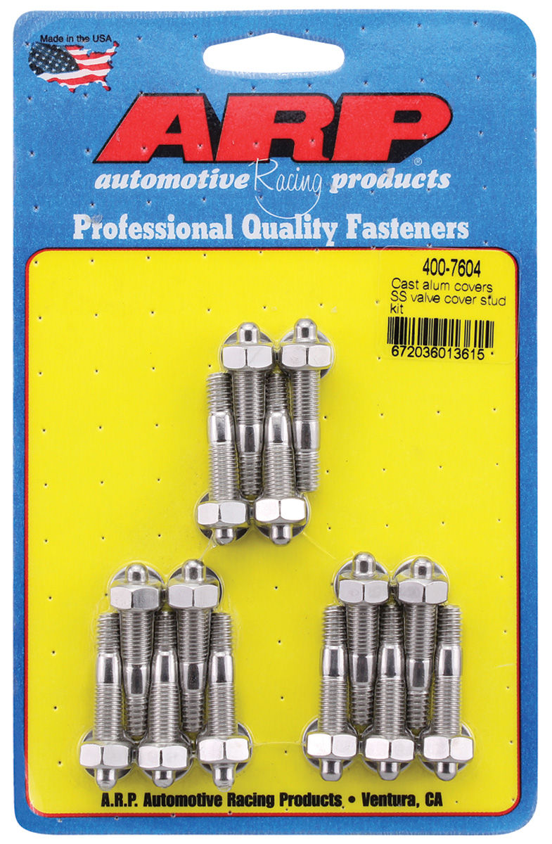 Studs, Valve Cover, ARP, BB, Stainless, Hex Head, Cast Aluminum