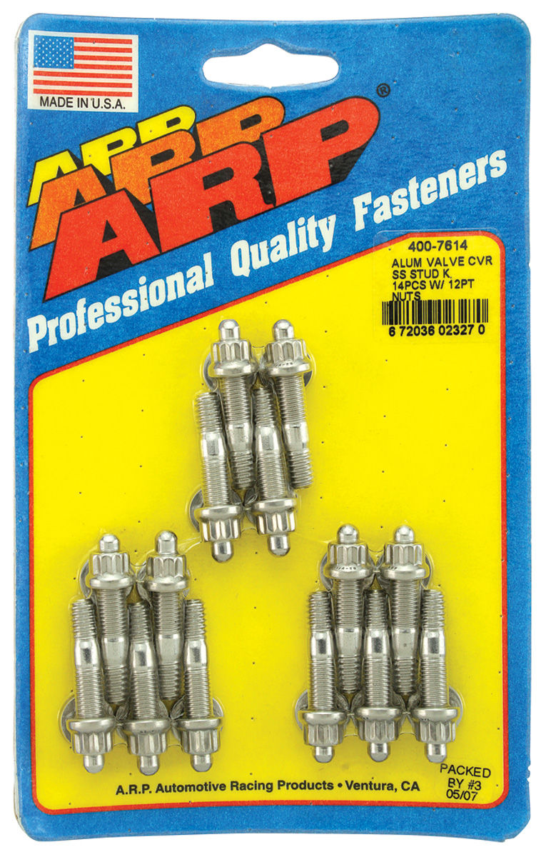 Studs, Valve Cover, ARP, BB, Stainless, 12 PT, Cast Aluminum