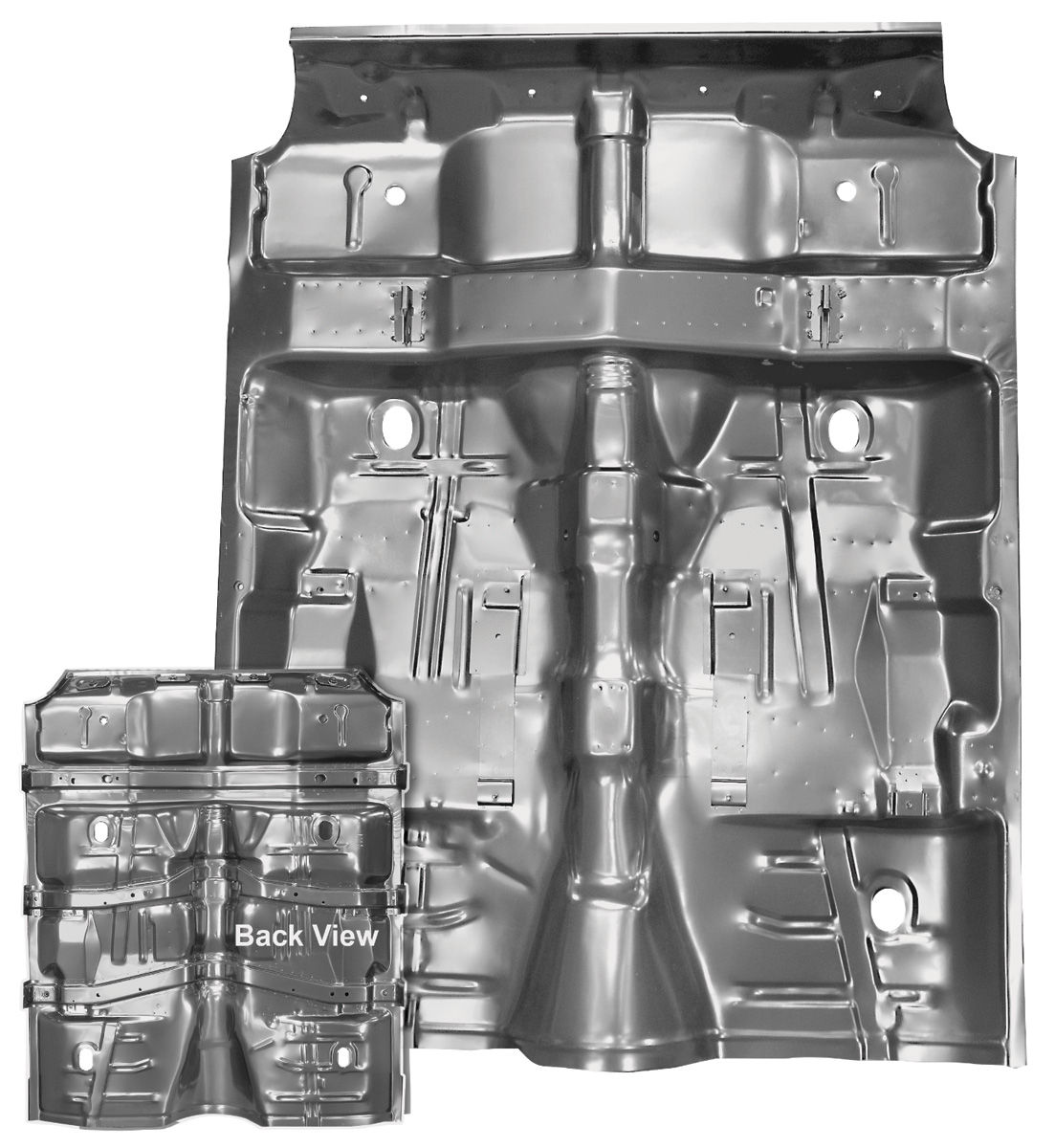 RESTOPARTS Floor Pan, Complete, 197072 ABody, w/o Rocker Panels
