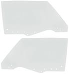 Door Glass, Front, Late 1970-72 GM A-Body, 2dr Coupe/Convertible, 8-Hole, Pair