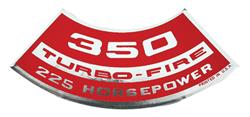 Decal, Air Cleaner, 1964-77 Chevelle & El Camino & Monte, 350 Turbo-Fire 225HP