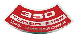 Decal, Air Cleaner, 1964-77 Chevelle & El Camino & Monte, 350 Turbo-Fire 245HP