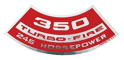 Decal, Chevelle/El Camino/Monte Carlo, Air Cleaner, 350 245HP Turbo-Fire