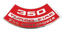 Decal, Air Cleaner, 1964-77 Chevelle & El Camino & Monte, 350 Turbo-Fire 255HP