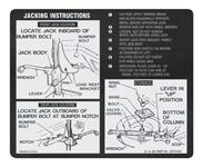 Decal, 70-71 Monte Carlo, Jacking Instructions