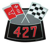 Decal, Air Cleaner, 1964-77 Chevelle & El Camino & Monte, 427 Crossed Flags