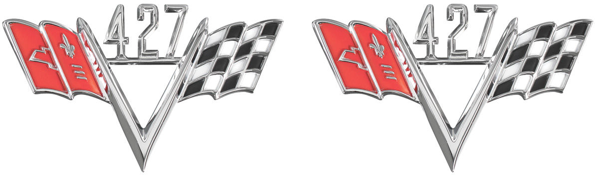 Emblem, Custom V-Flag, 427, Pair @ OPGI.com