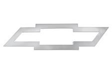 Emblem, Outline Chevy Bowtie, Mirror Polished Stainless, Laser Cut, 7.5" x 1.87"