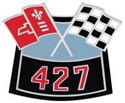 Emblem, Air Cleaner, 427 Cross Flags, Die-Cast