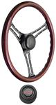 Steering Wheel Kit, 1967-69 Chevrolet, Autocross, Wood, Red Bowtie Hi-Rise